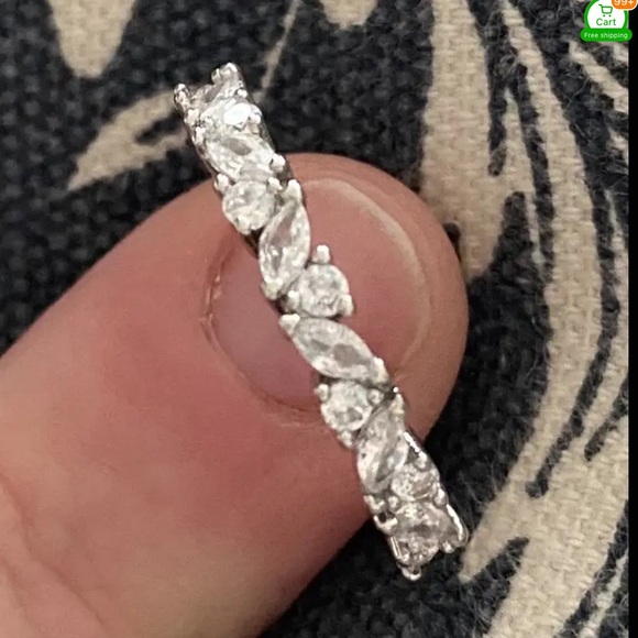 - -Beautiful Lux Petite Pear& Round Cut Lab Created Diamond Band - Picture 16 of 16